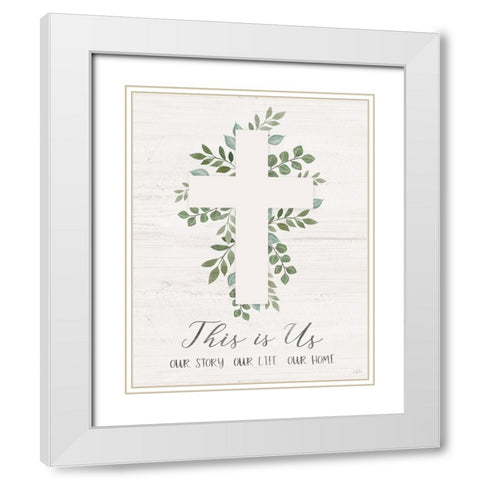 This is Us White Modern Wood Framed Art Print with Double Matting by Carpentieri, Natalie