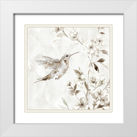 Flutter of Wings I White Modern Wood Framed Art Print with Double Matting by Robinson, Carol