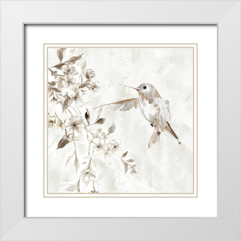 Flutter of Wings II White Modern Wood Framed Art Print with Double Matting by Robinson, Carol