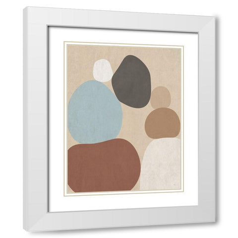 Stone Stacking White Modern Wood Framed Art Print with Double Matting by Jill, Susan
