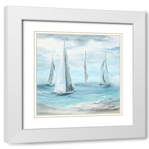 Soft Summer Wind I White Modern Wood Framed Art Print with Double Matting by Dunlap, Marilyn
