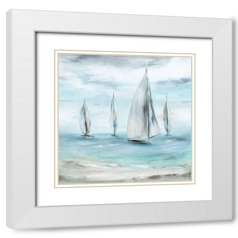 Soft Summer Wind II White Modern Wood Framed Art Print with Double Matting by Dunlap, Marilyn