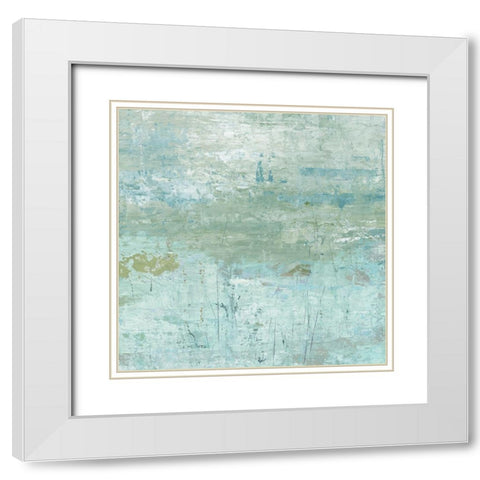Abstract Watergarden II White Modern Wood Framed Art Print with Double Matting by Robinson, Carol