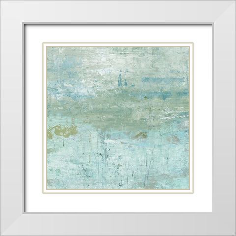 Abstract Watergarden II White Modern Wood Framed Art Print with Double Matting by Robinson, Carol