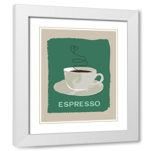 Modern Coffee IV White Modern Wood Framed Art Print with Double Matting by Santiago, Daniela