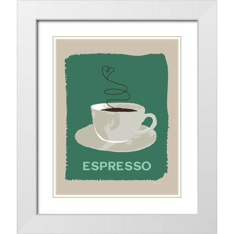 Modern Coffee IV White Modern Wood Framed Art Print with Double Matting by Santiago, Daniela