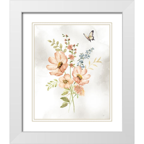 Summer Arrangement II White Modern Wood Framed Art Print with Double Matting by Nan