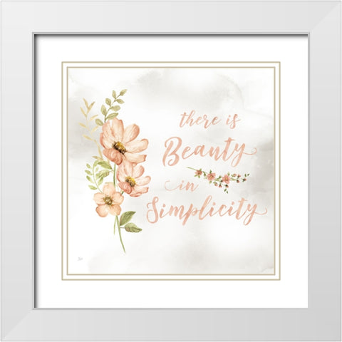 Summer Simplicity I White Modern Wood Framed Art Print with Double Matting by Nan