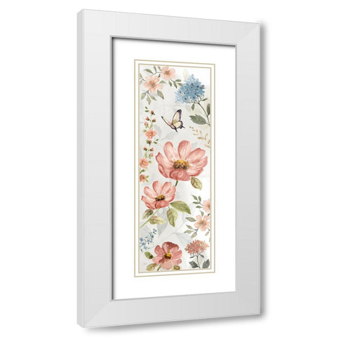 Summertime II White Modern Wood Framed Art Print with Double Matting by Nan