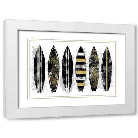 Golden Surf White Modern Wood Framed Art Print with Double Matting by Carpentieri, Natalie