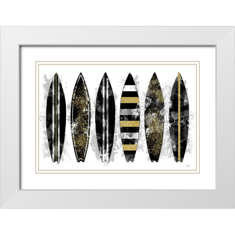 Golden Surf White Modern Wood Framed Art Print with Double Matting by Carpentieri, Natalie