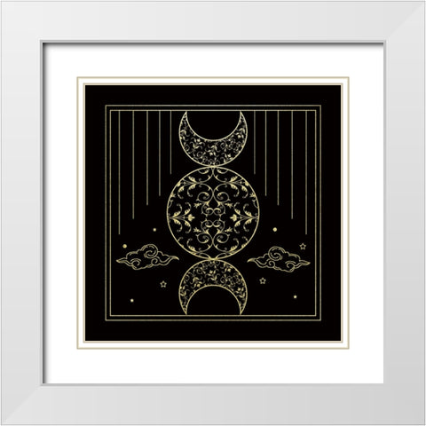 Mythical Moon I White Modern Wood Framed Art Print with Double Matting by Santiago, Daniela