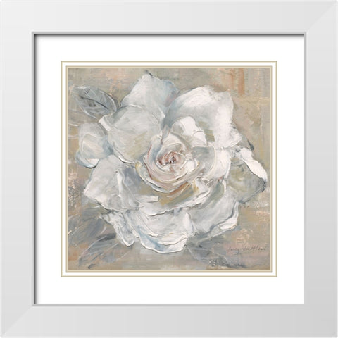 Gardenia Blush White Modern Wood Framed Art Print with Double Matting by Swatland, Sally