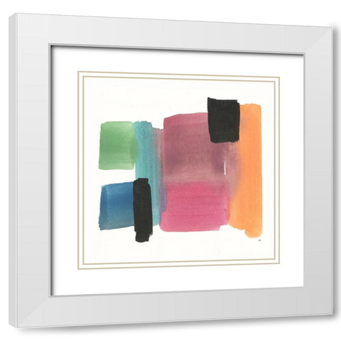 Organic Block I White Modern Wood Framed Art Print with Double Matting by Jill, Susan