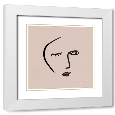 A Wink White Modern Wood Framed Art Print with Double Matting by Jill, Susan