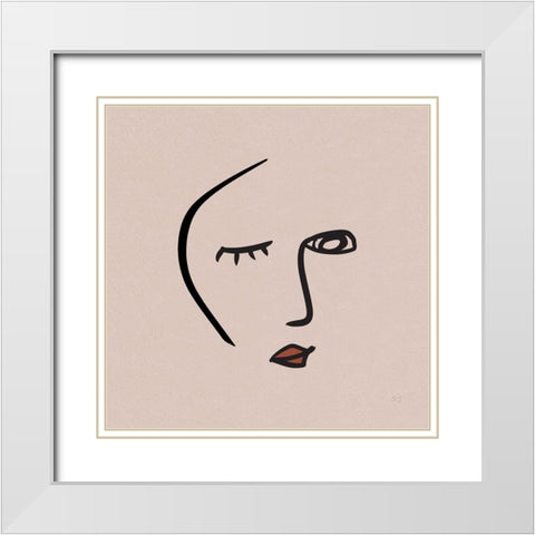 A Wink White Modern Wood Framed Art Print with Double Matting by Jill, Susan