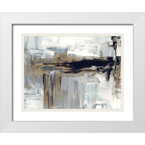 Tranquil Falls White Modern Wood Framed Art Print with Double Matting by Jill, Susan