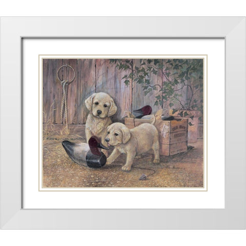 Grandpas Decoys White Modern Wood Framed Art Print with Double Matting by Manning, Ruane