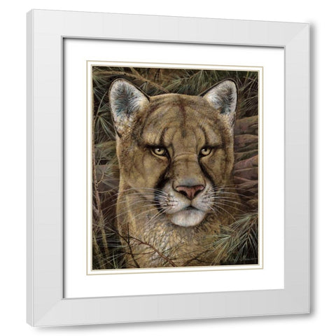 Elusive Encounter White Modern Wood Framed Art Print with Double Matting by Manning, Ruane