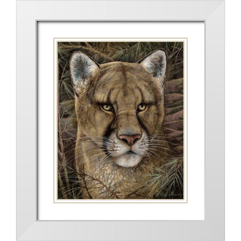 Elusive Encounter White Modern Wood Framed Art Print with Double Matting by Manning, Ruane