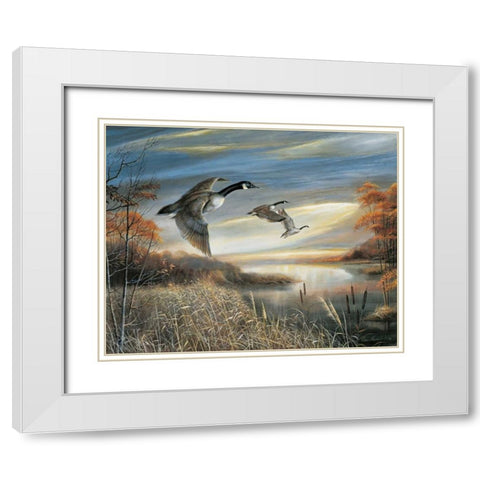 Migration South White Modern Wood Framed Art Print with Double Matting by Manning, Ruane