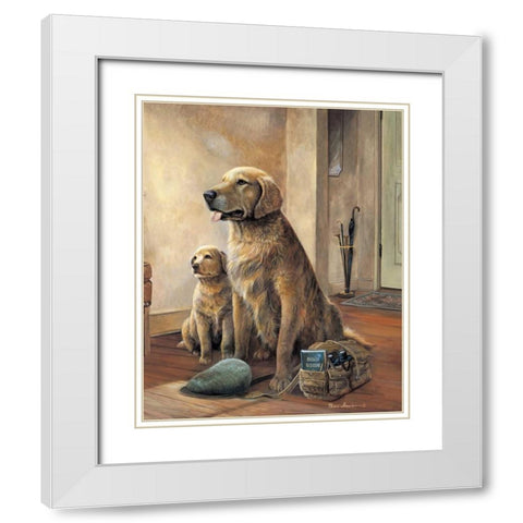 Trail Buddies White Modern Wood Framed Art Print with Double Matting by Manning, Ruane