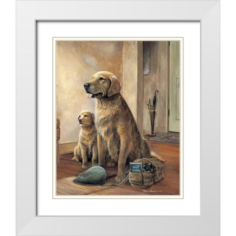 Trail Buddies White Modern Wood Framed Art Print with Double Matting by Manning, Ruane