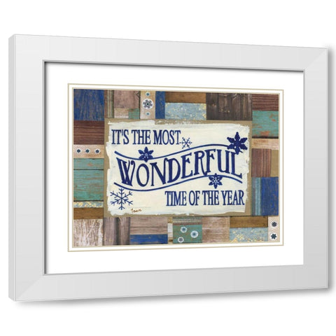 Most Wonderful Time White Modern Wood Framed Art Print with Double Matting by Tava, Janet