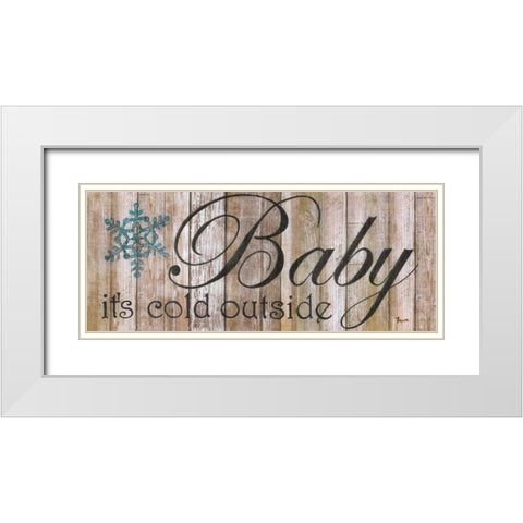 Baby Its Cold White Modern Wood Framed Art Print with Double Matting by Tava, Janet