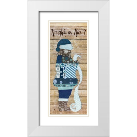 Naughty or Nice White Modern Wood Framed Art Print with Double Matting by Tava, Janet