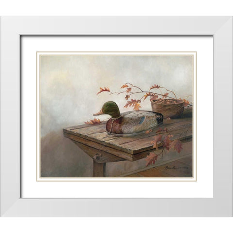 Acorn Harvest White Modern Wood Framed Art Print with Double Matting by Manning, Ruane