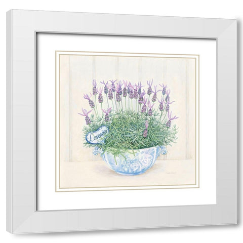 Lavender White Modern Wood Framed Art Print with Double Matting by Searle, Anne