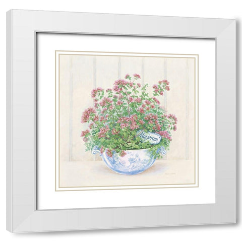 Marjoram White Modern Wood Framed Art Print with Double Matting by Searle, Anne