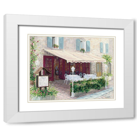 Le Restaurant White Modern Wood Framed Art Print with Double Matting by Saxe, Carol