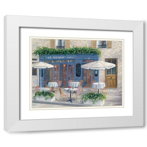 Le Bistrot White Modern Wood Framed Art Print with Double Matting by Saxe, Carol