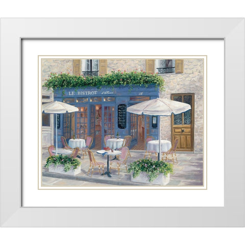 Le Bistrot White Modern Wood Framed Art Print with Double Matting by Saxe, Carol