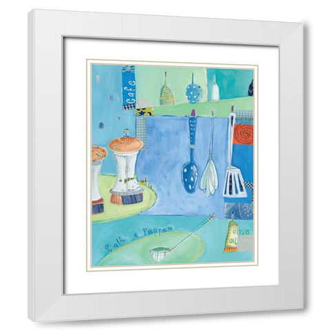 Kitchen Collage III White Modern Wood Framed Art Print with Double Matting by Pope, Kate and Elizabeth