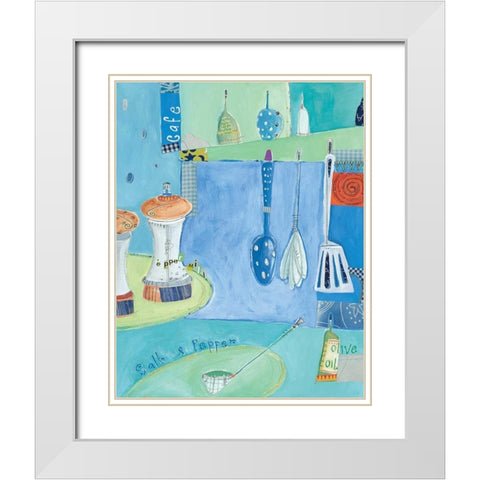 Kitchen Collage III White Modern Wood Framed Art Print with Double Matting by Pope, Kate and Elizabeth