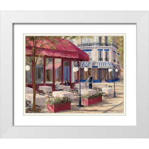 Laterna di Vittorio White Modern Wood Framed Art Print with Double Matting by Saxe, Carol