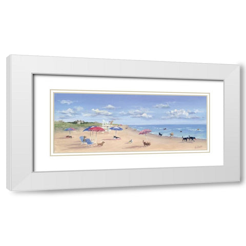 Beach Tails White Modern Wood Framed Art Print with Double Matting by Saxe, Carol