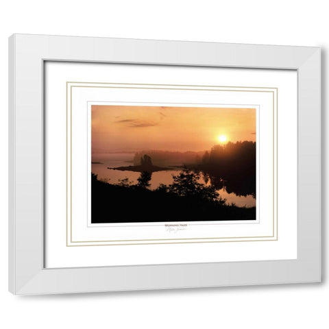 Morning Haze White Modern Wood Framed Art Print with Double Matting by Jones, Mike