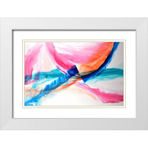 Convergence White Modern Wood Framed Art Print with Double Matting by Segrest, Jane