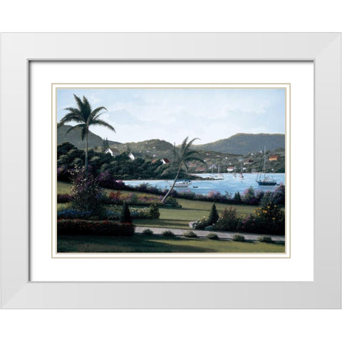 Seabreeze White Modern Wood Framed Art Print with Double Matting by Saunders, Bill
