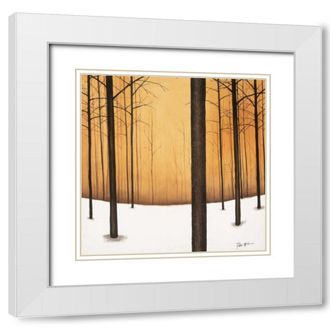 Golden Twilight White Modern Wood Framed Art Print with Double Matting by St.Germain, Patrick