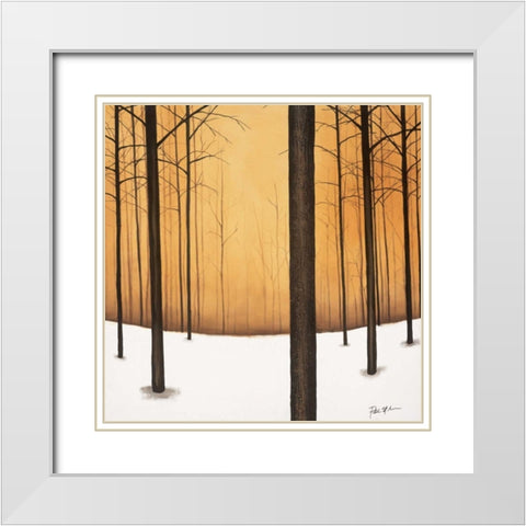 Golden Twilight White Modern Wood Framed Art Print with Double Matting by St.Germain, Patrick