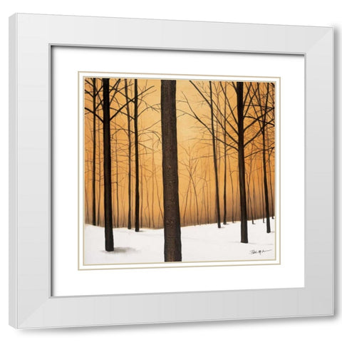 Winter Warmth White Modern Wood Framed Art Print with Double Matting by St.Germain, Patrick