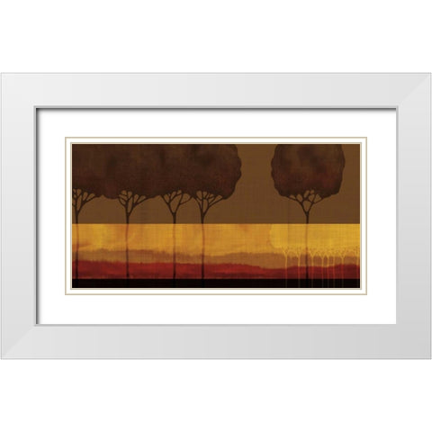 Autumn Silhouettes I White Modern Wood Framed Art Print with Double Matting by Venter, Tandi