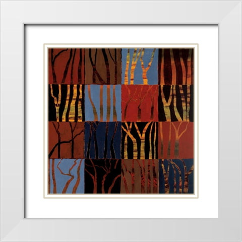 Red Trees II White Modern Wood Framed Art Print with Double Matting by Altschuler, Gail