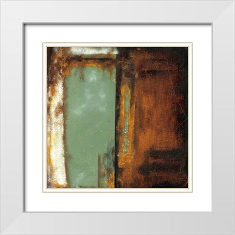 Copper Age I White Modern Wood Framed Art Print with Double Matting by Johnson, Marc