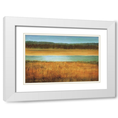 Riverside White Modern Wood Framed Art Print with Double Matting by Gold, Caroline